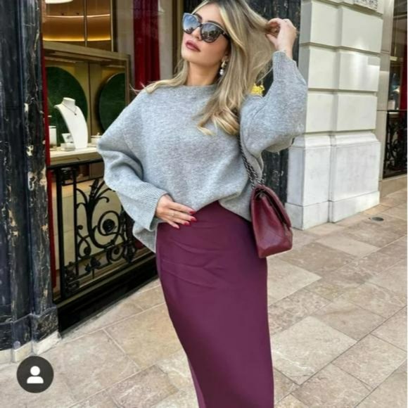 ZARA SATIN EFFECT SKIRT - Picture 10 of 16